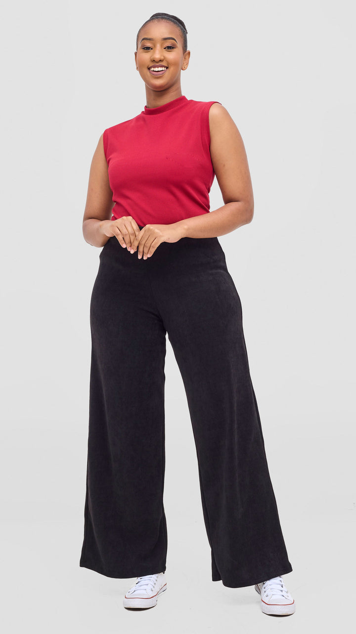 Vivo Diella Wide Leg Pants in Crepe - Black