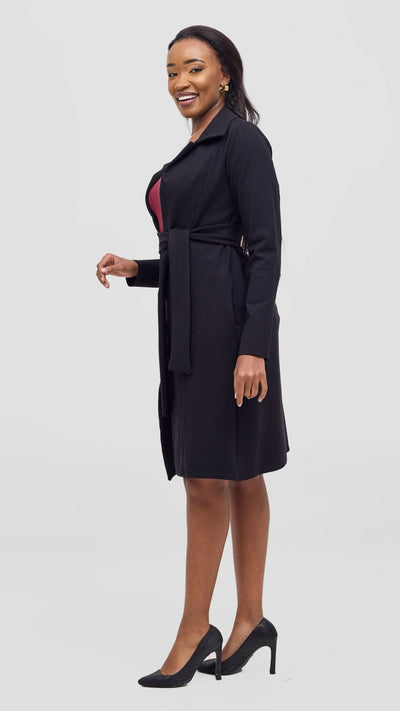 Vivo Basic Trench Coat - Black - Shopzetu