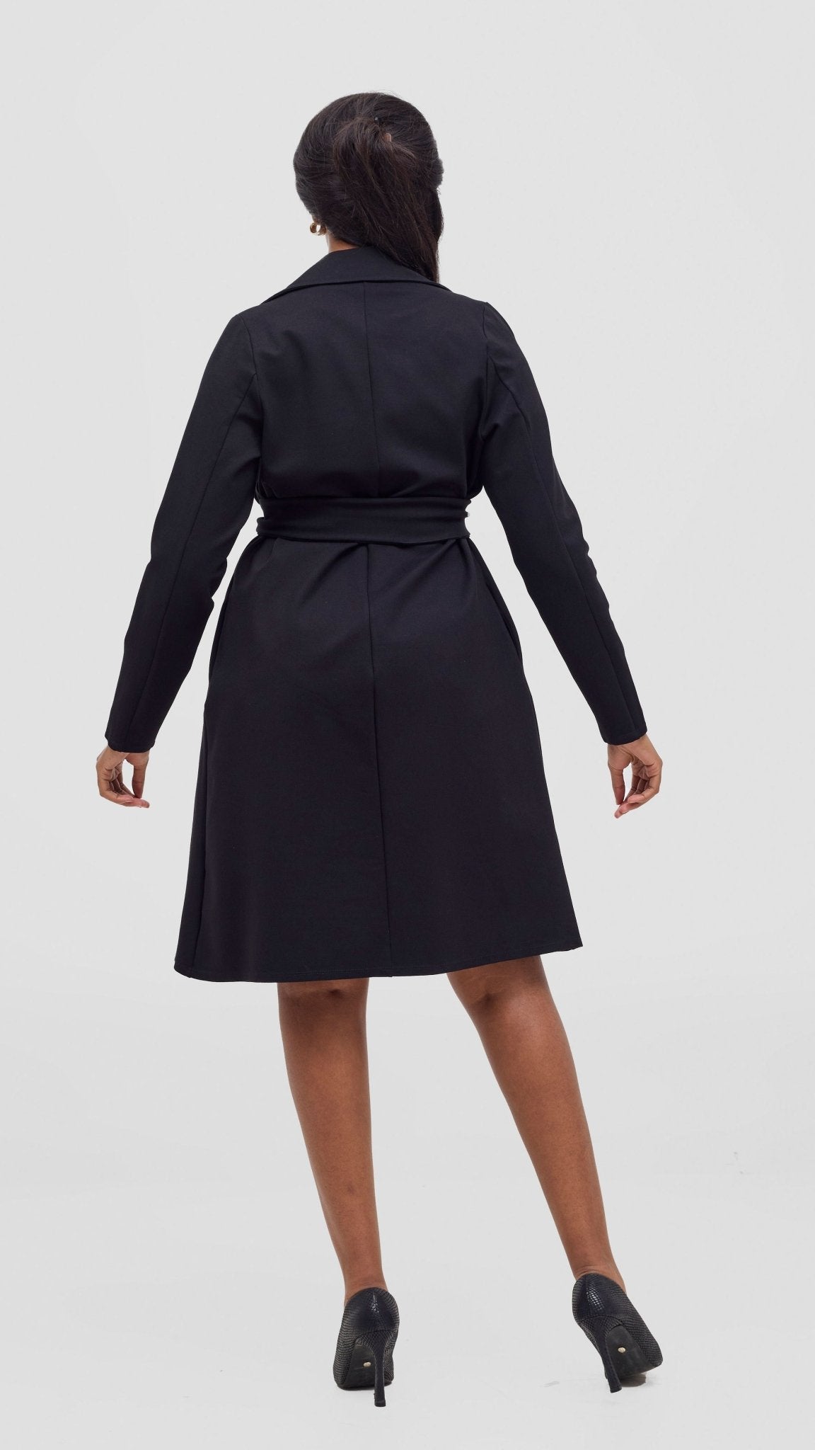 Vivo Basic Trench Coat - Black - Shopzetu
