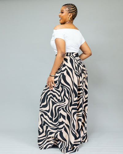 African Yuva Zola Palazzo Pant - Black / White