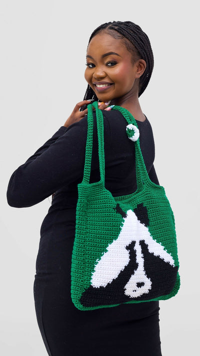 Brilliant Crotchet Tote Bag - Green - Shopzetu