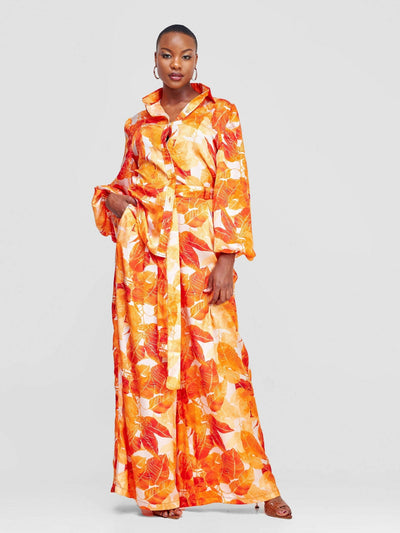 Izulu Mwana Pants Set - Orange - Shopzetu