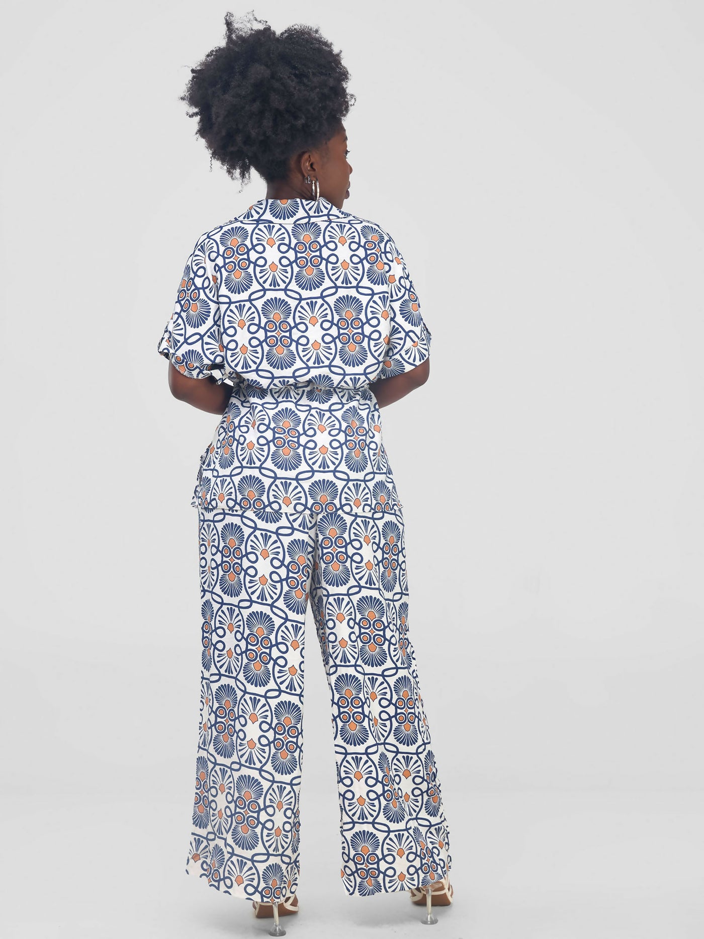 Snatched Wardrobe Swan 2 Piece Set - Blue Print - Shopzetu