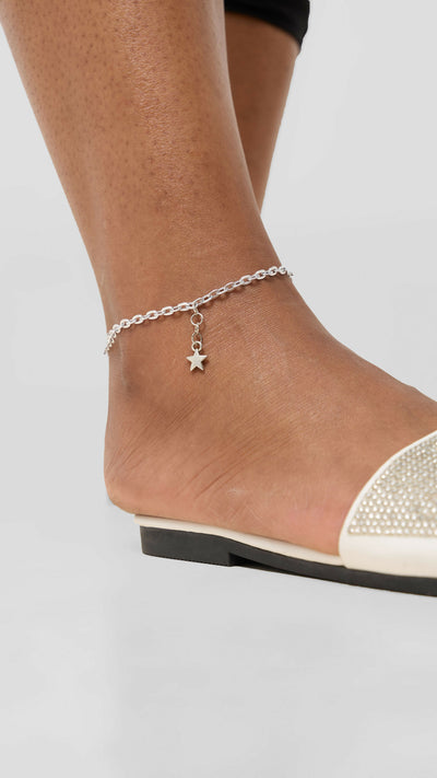 Sistar To Sistars Star Charm Anklet - Silver
