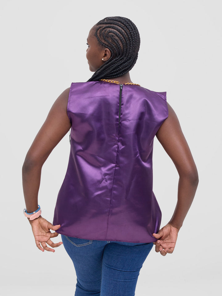 Fine Things Satin Top - Purple