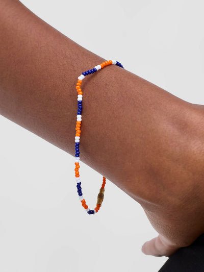 Dianaah J Beaded Bracelet - Navy / Orange - Shopzetu