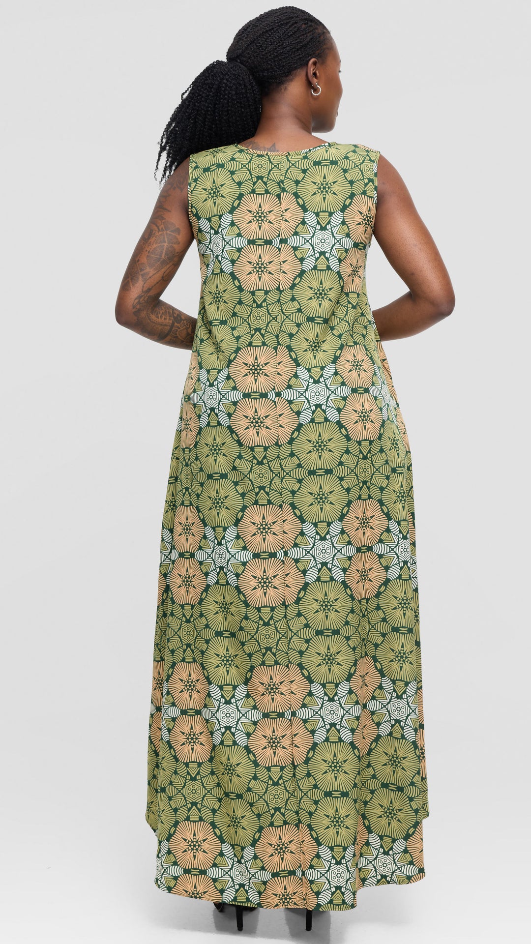 Salok Havila Bumbe High-low - Green Print