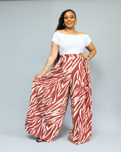 African Yuva Liora Palazzo Pant - Ankara Print