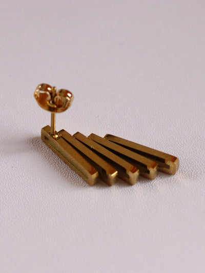 Non Tarnish Kenya Bars Minimalist Earrings - Gold
