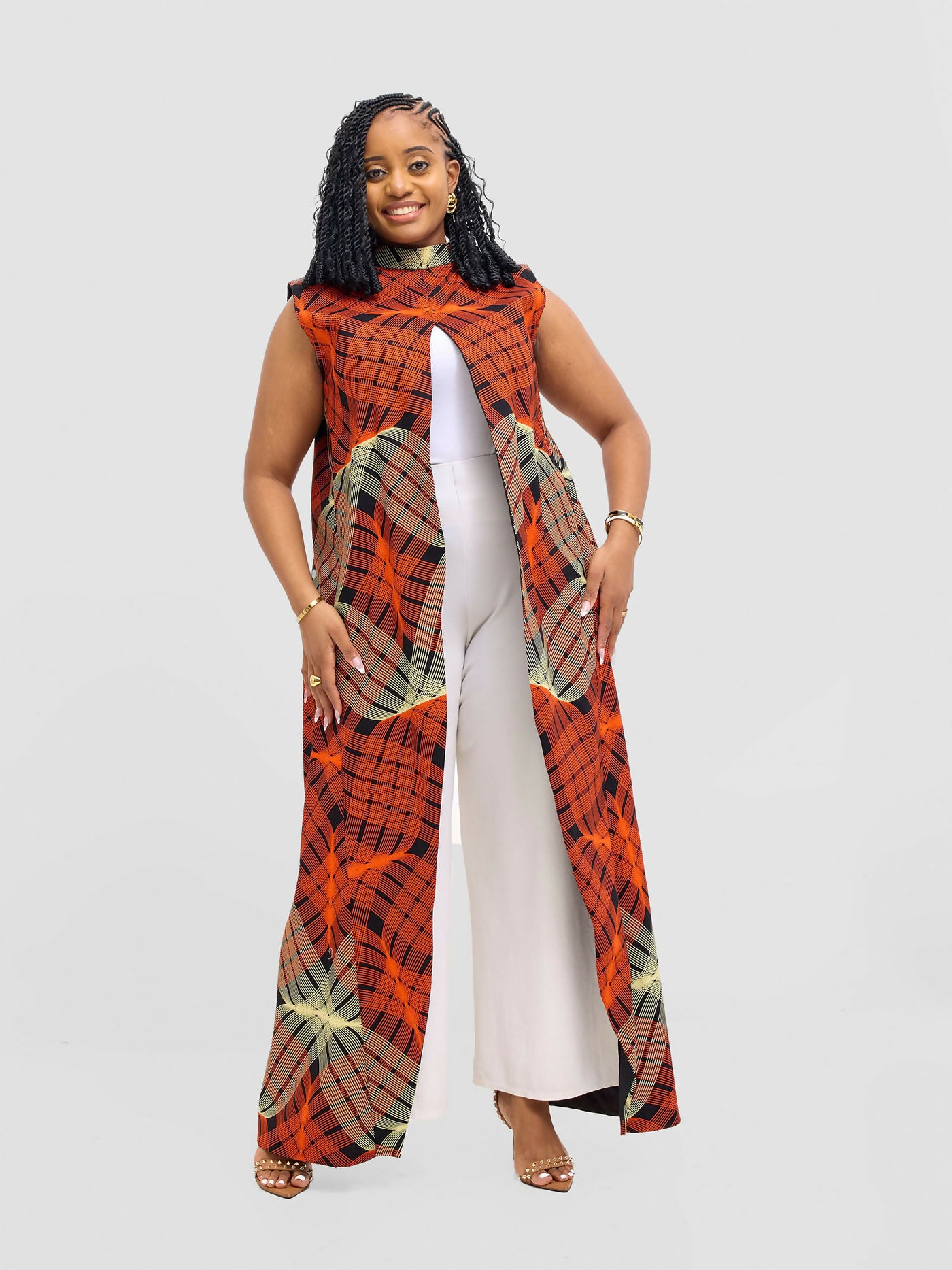Smash By Kaly Regal Flow Open Kimono - African Print - Shopzetu