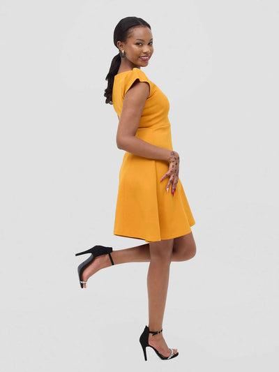 Tashi Aline Dress - Mustard - Shopzetu