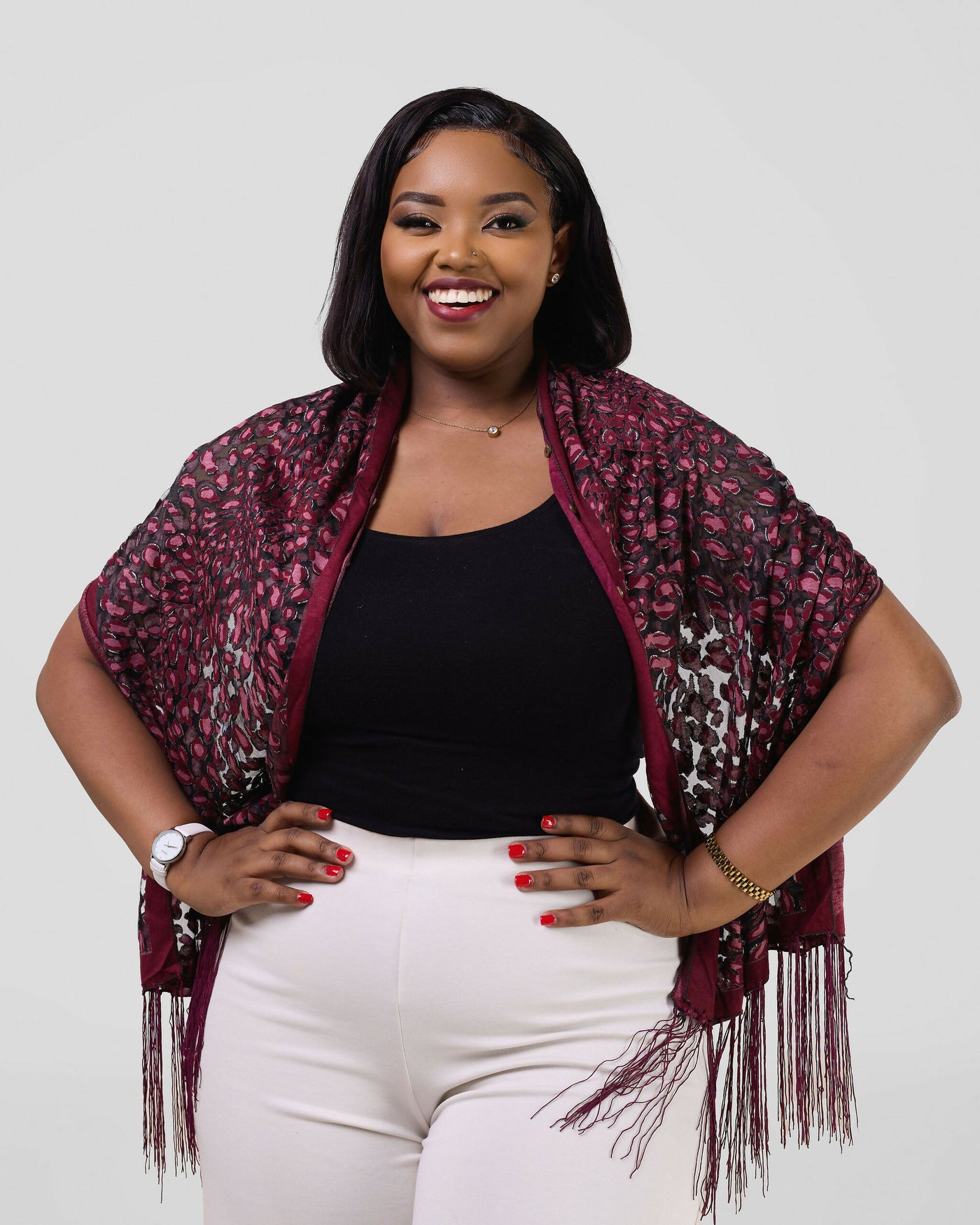 Accessorize With Style Exclusive Poncho - Burgundy