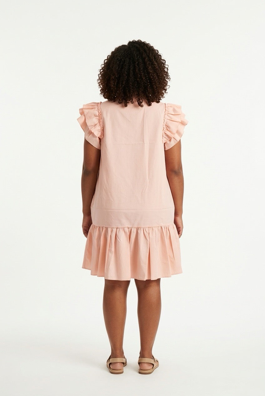 Stylish Sisters Shift Dress - Peach