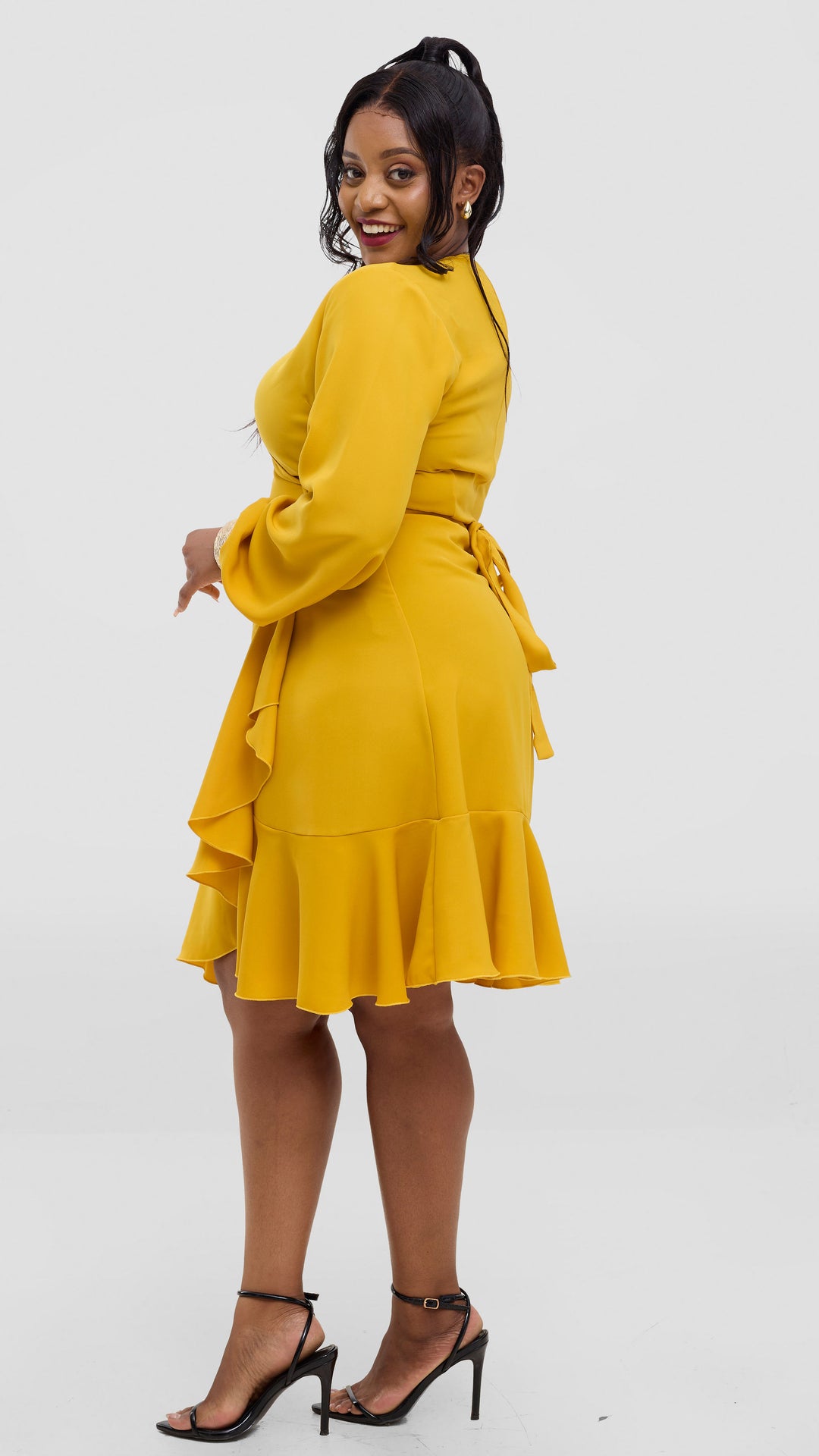 Lizola Brylee Wrap Dress - Mustard