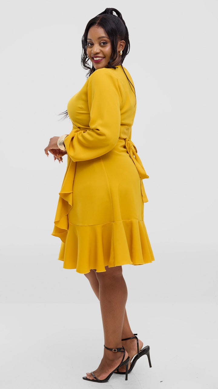 Lizola Brylee Wrap Dress - Mustard