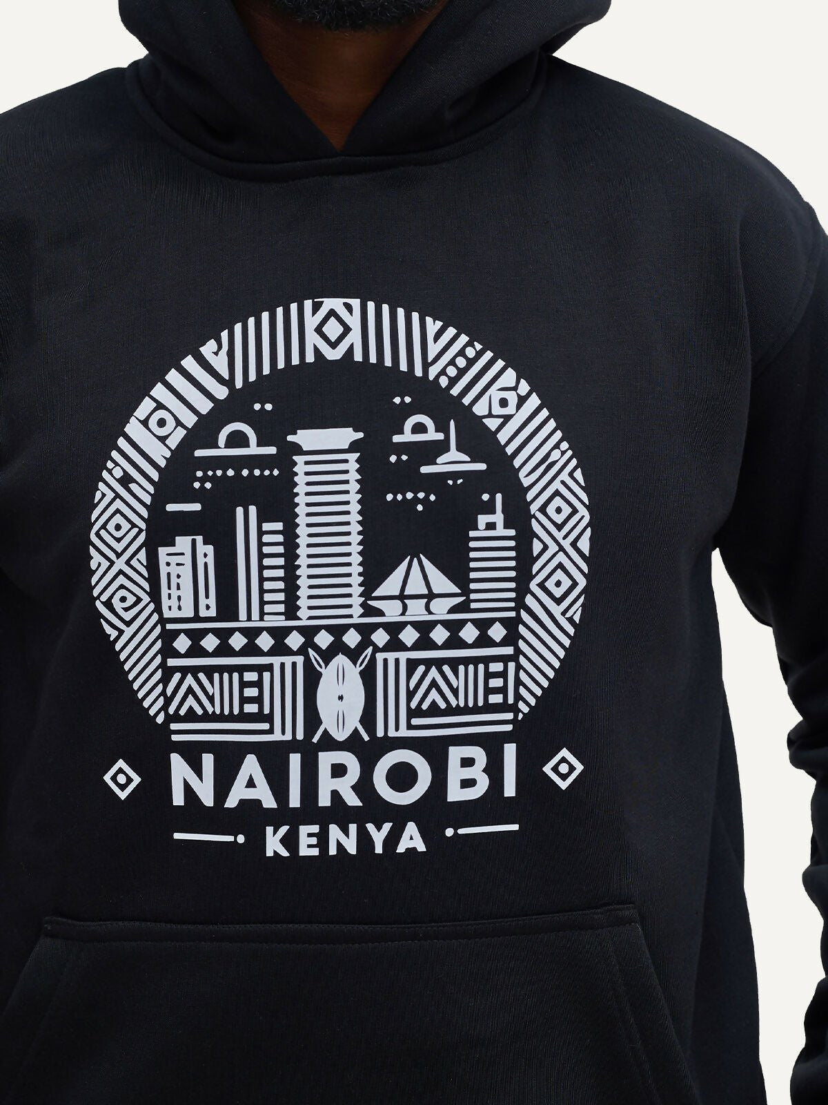 Kitu Kali Graphic Nairobi II Hoodie - Black - Shopzetu
