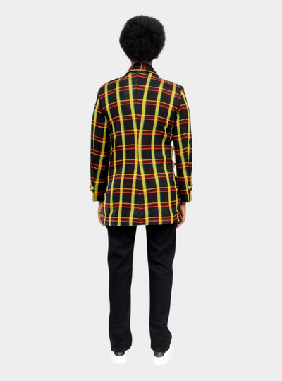 Rafiki Threads Kyro Trench Coat - Black Print