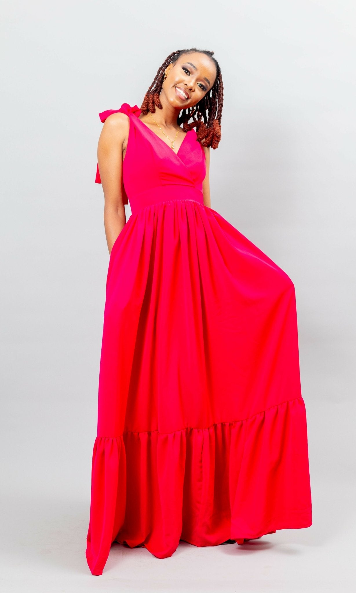 Afriwia Subira Dress - Hot Pink - Shopzetu
