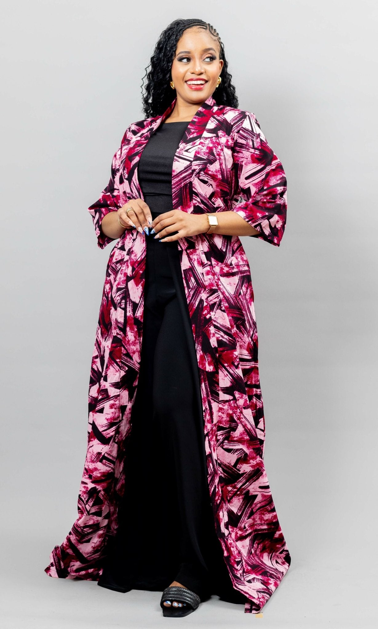 African Yuva Neema African Print Kimono - Ankara - Shopzetu