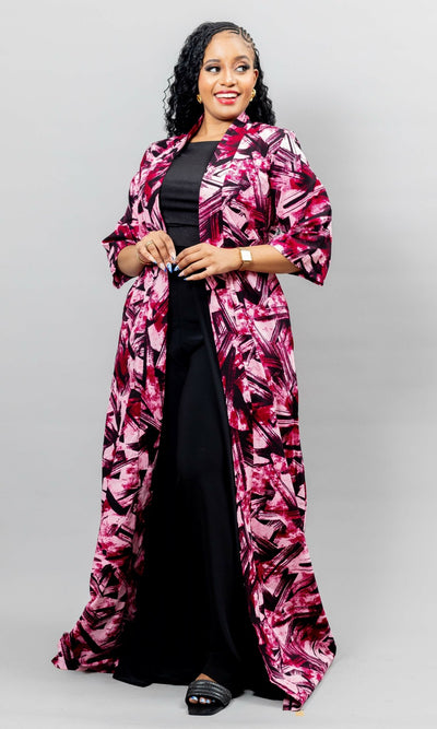 African Yuva Neema African Print Kimono - Ankara - Shopzetu