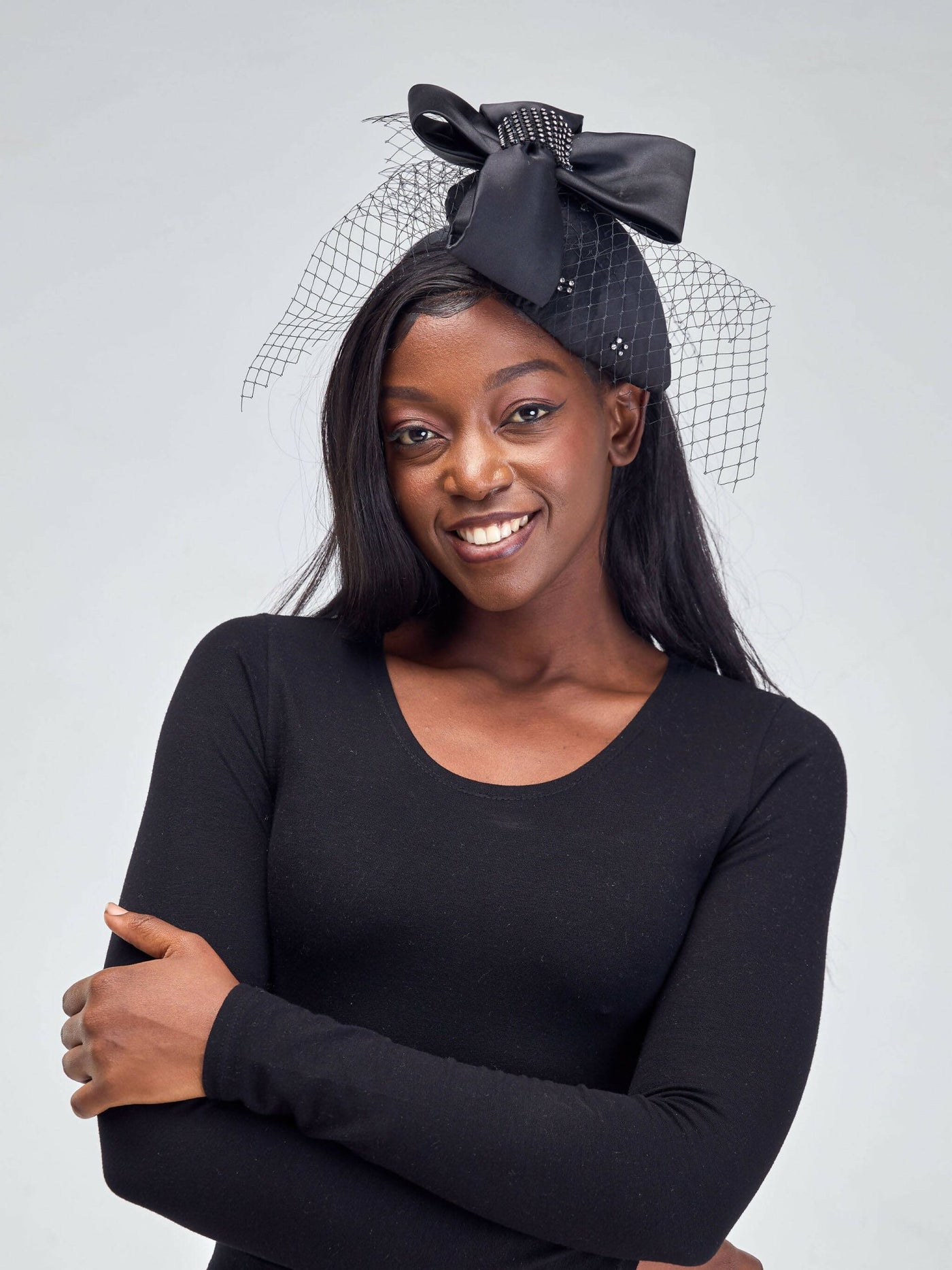 Hando Afrikan Designs Eva Fascinator - Black - Shopzetu