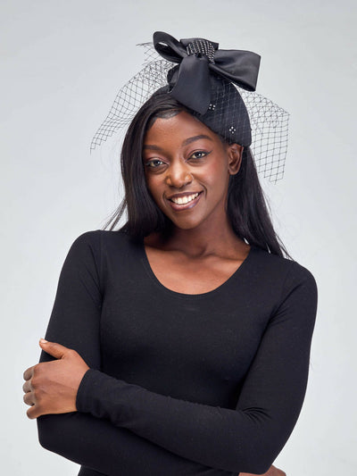Hando Afrikan Designs Eva Fascinator - Black - Shopzetu