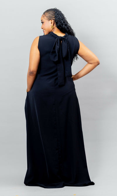 African Yuva Marya Shift Dress - Black - Shopzetu