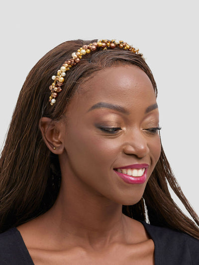 Yaakunte Enkewa Head Crown - Brown / Gold - Shopzetu