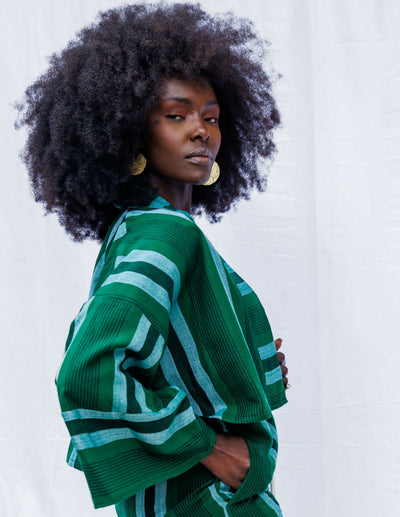 Liquid Lemn Zambarau Coat - Green / White