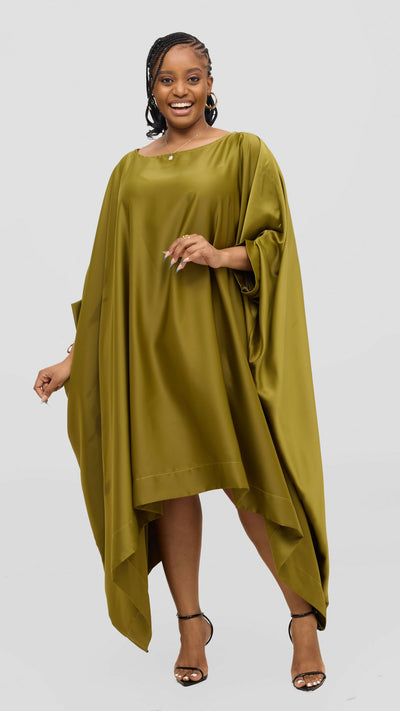 Fancy Wear Curvy Plus Size Vuli Shift Dress - Jungle Green