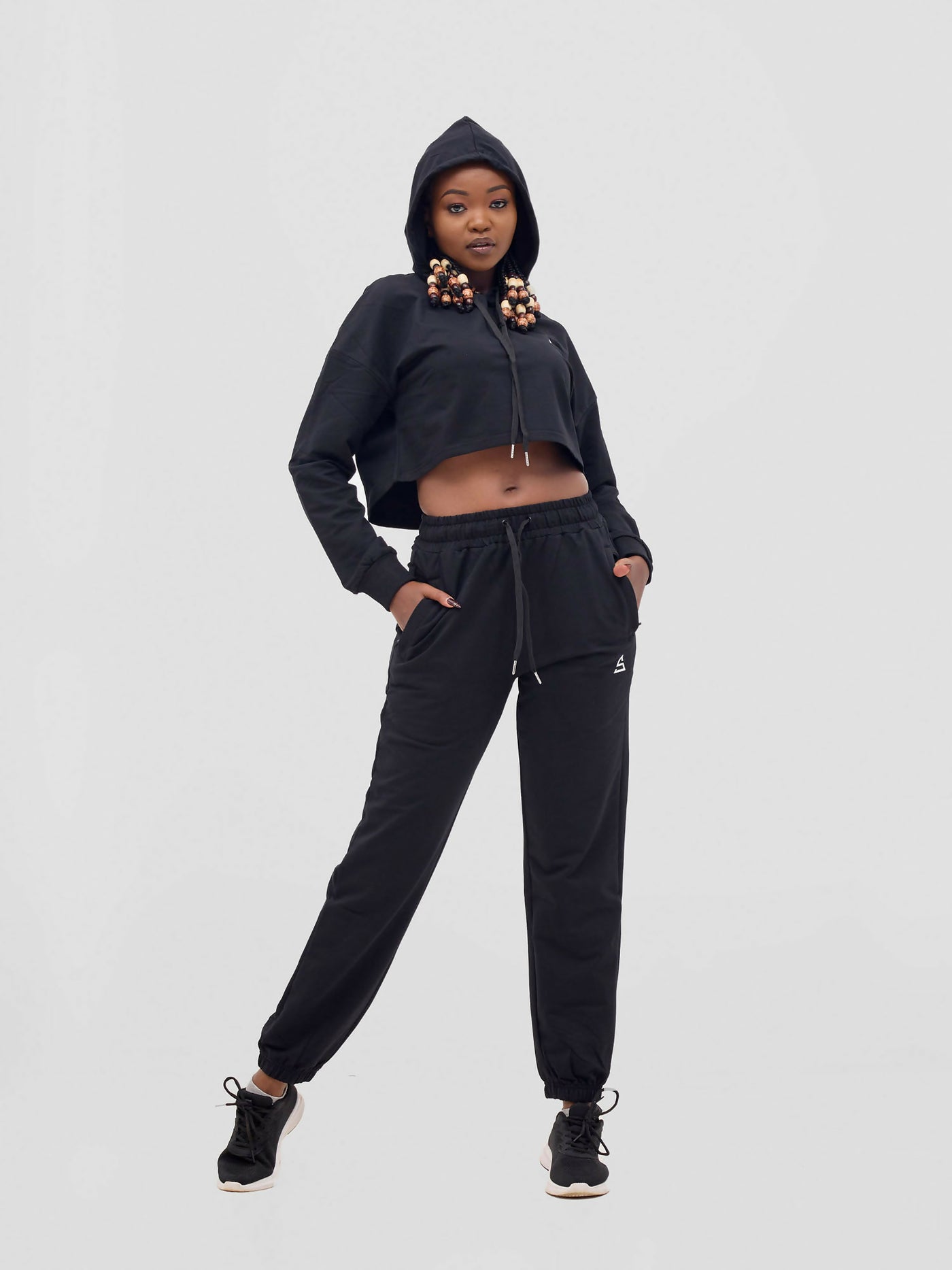 Rotator Active Wear Women's Cropped Lifestyle Hoodie Top - Black - Shopzetu