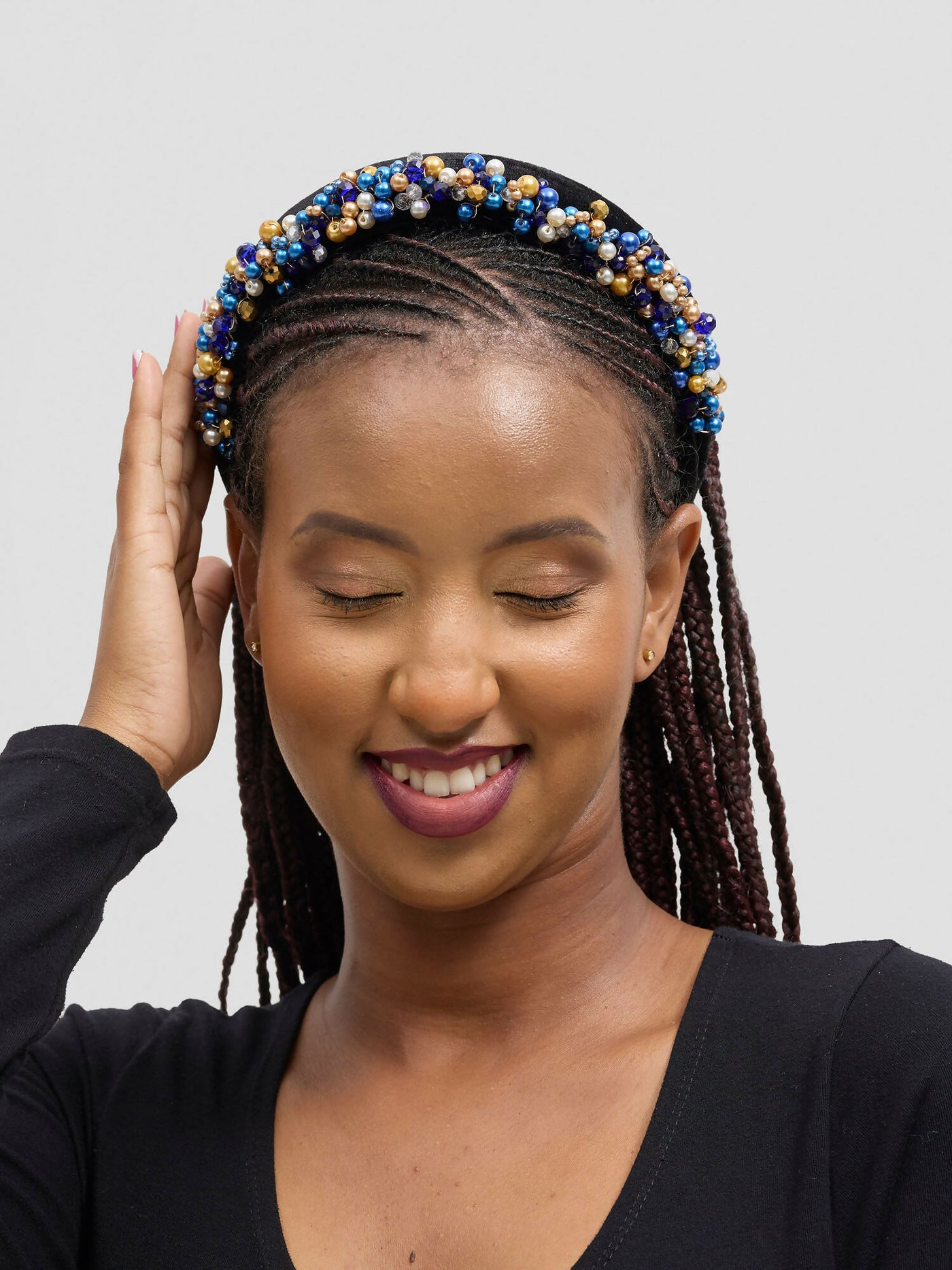 Yaakunte Nkirote Padded Head Crown - Blue - Shopzetu