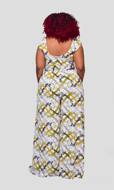 Thick & Fab Curvy Plus Size Sandy Pant - Cream Print
