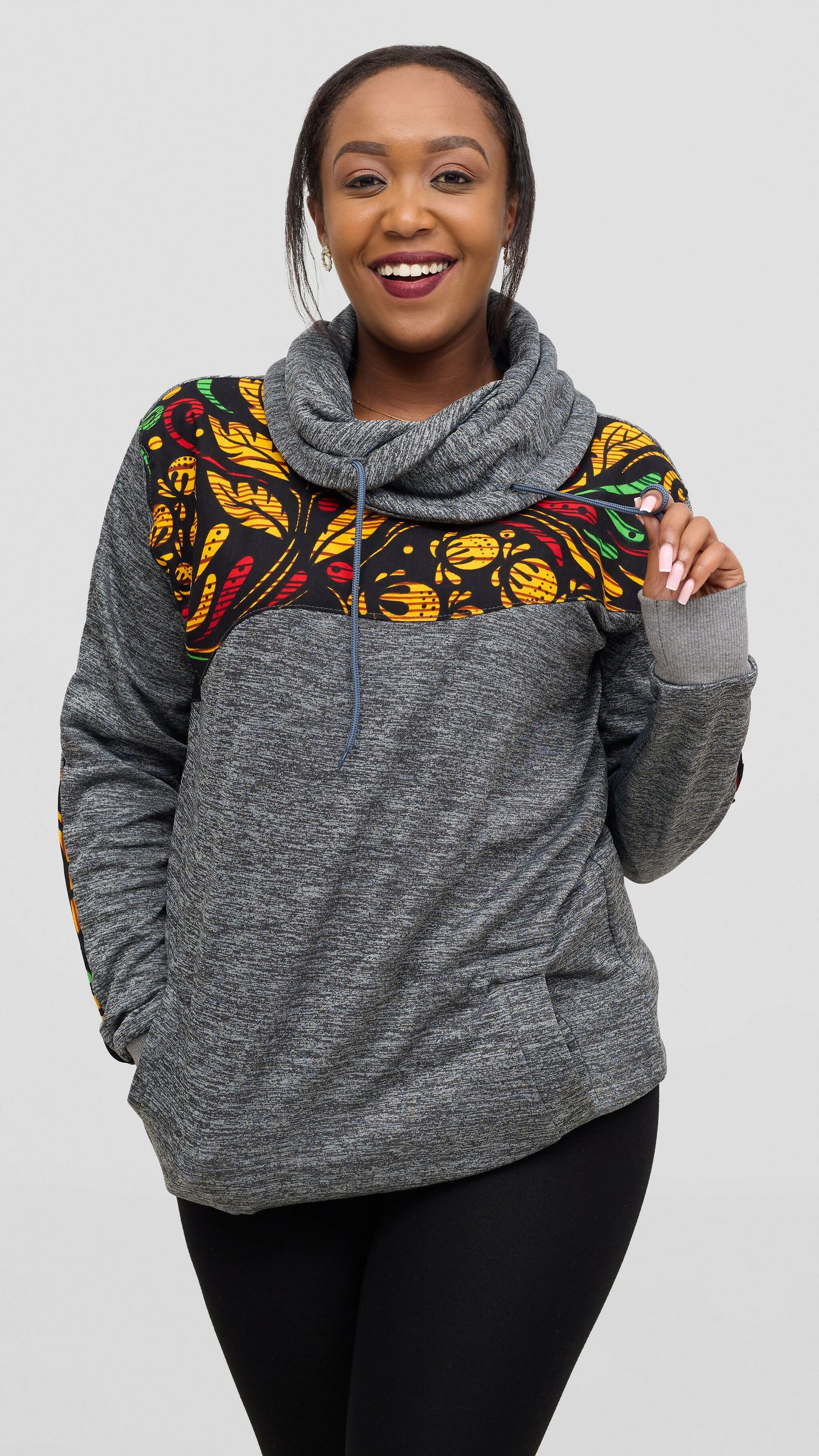 Rafiki Threads  Arancia Snood Hoodie - Grey