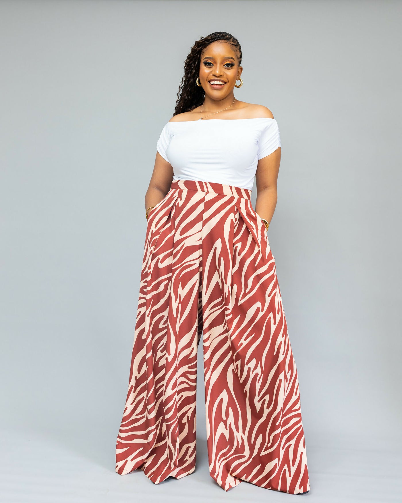 African Yuva Liora Palazzo Pant - Ankara Print