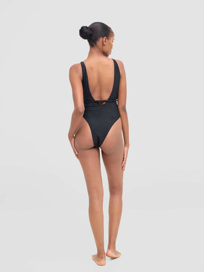 Shells Attic Monokini Swimwear Suit - Black - Shopzetu