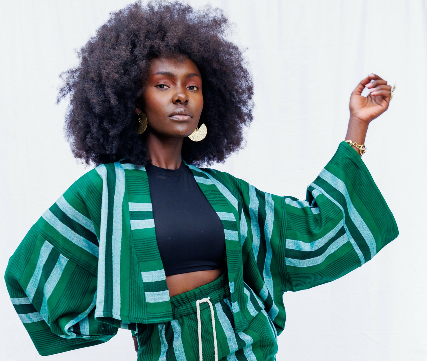Liquid Lemn Zambarau Coat - Green / White