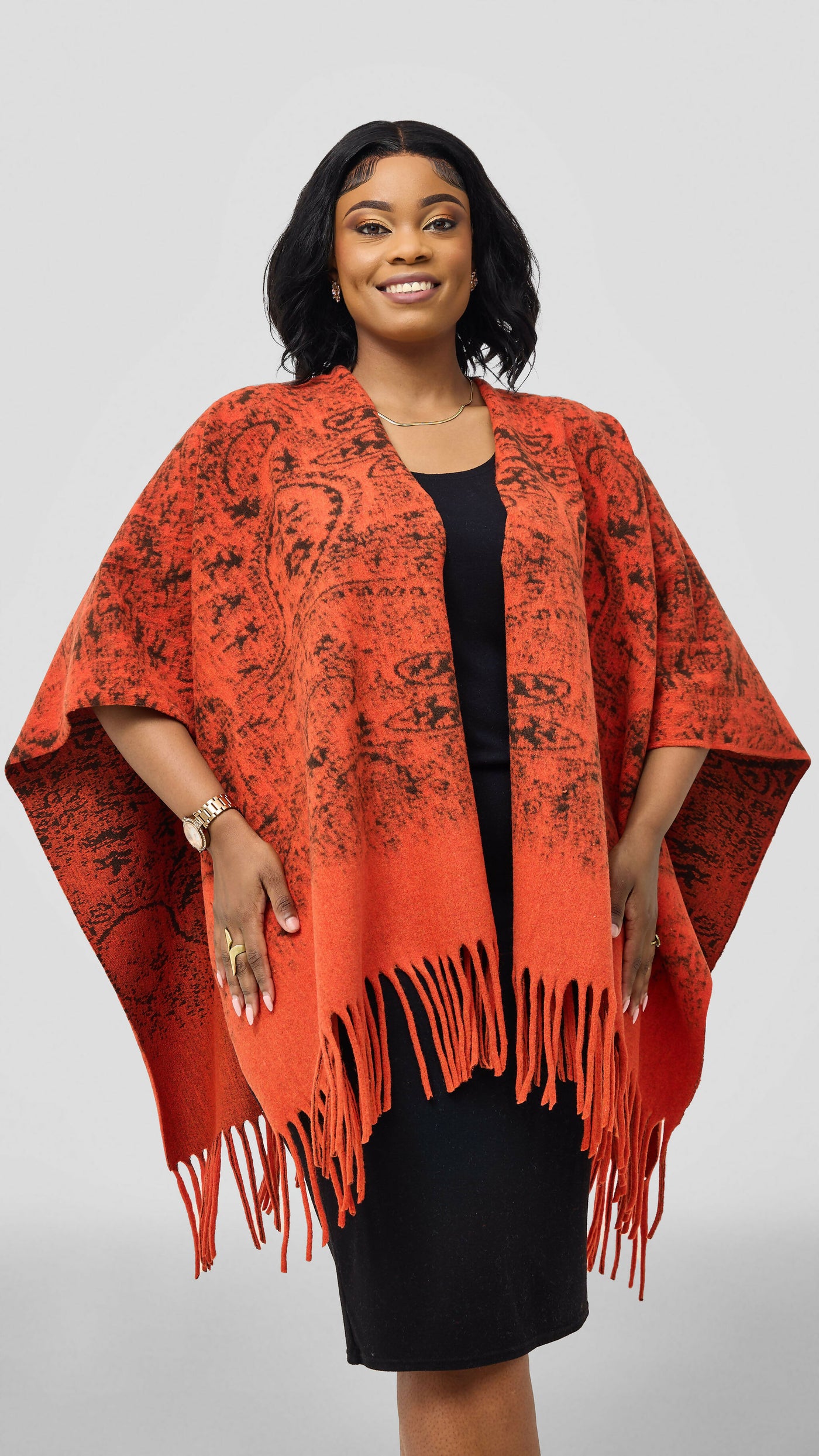 Afrodame Heavy Poncho - Orange