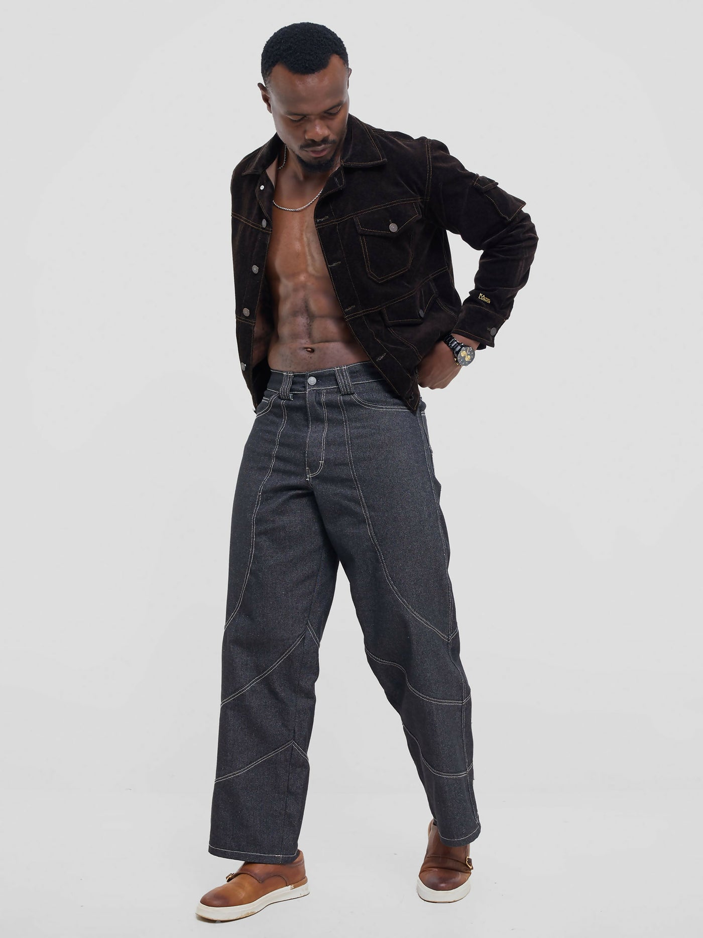 Kalungi Kifaru Unisex Jacket - Brown - Shopzetu