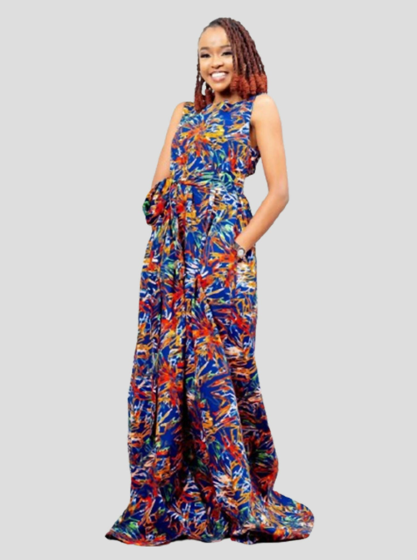 Afriwia Enterprise Khaya Ankara Dress - Floral - Shopzetu