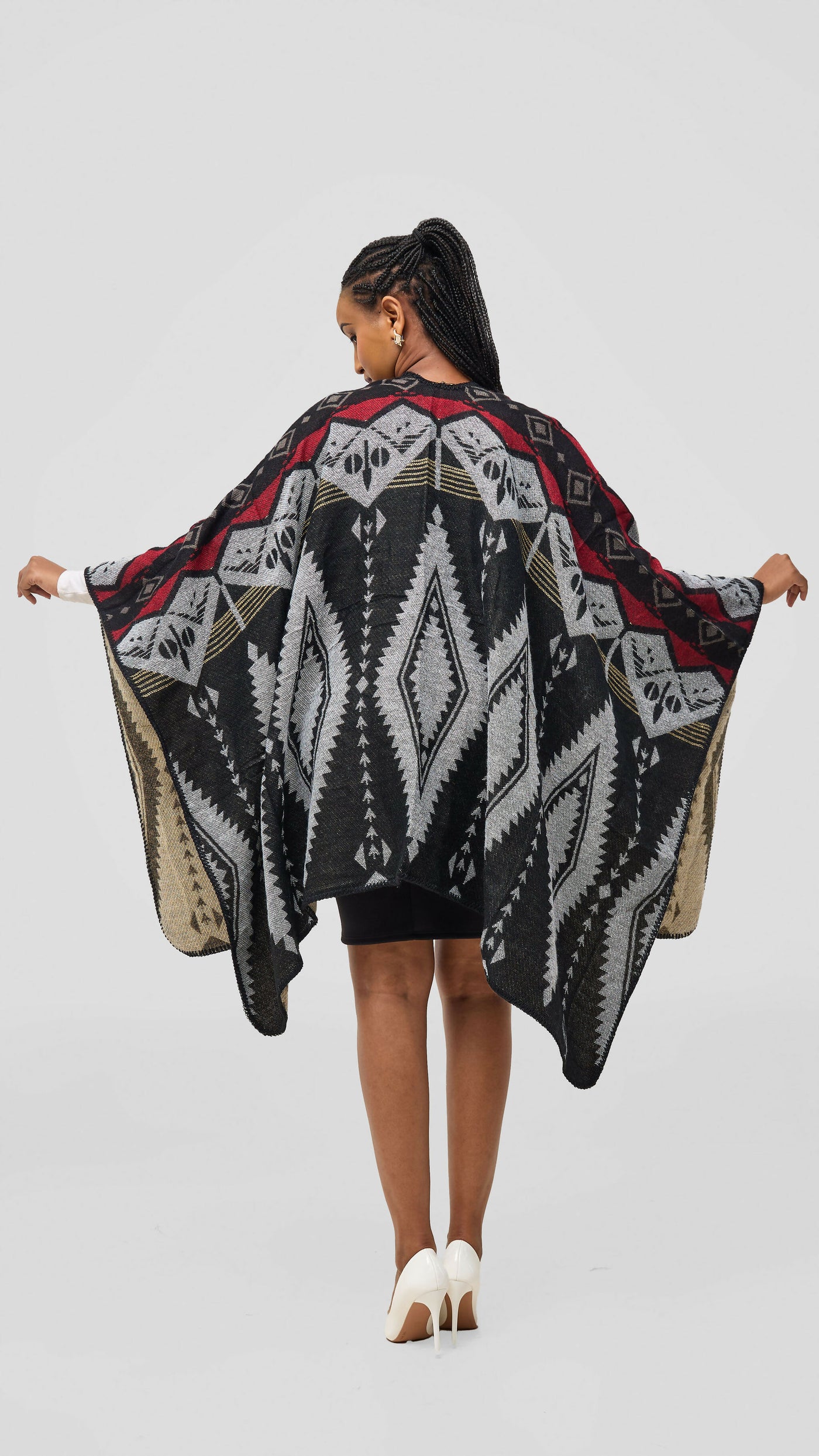Afrodame light poncho - Black