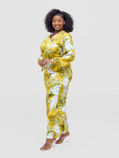 Lizola Theodore Jumpsuit - White / Yellow - Shopzetu