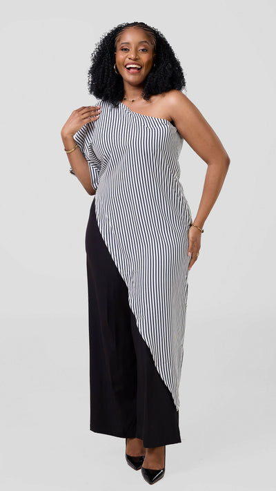 Pure Buxom One-Sided Longline Top - Blue