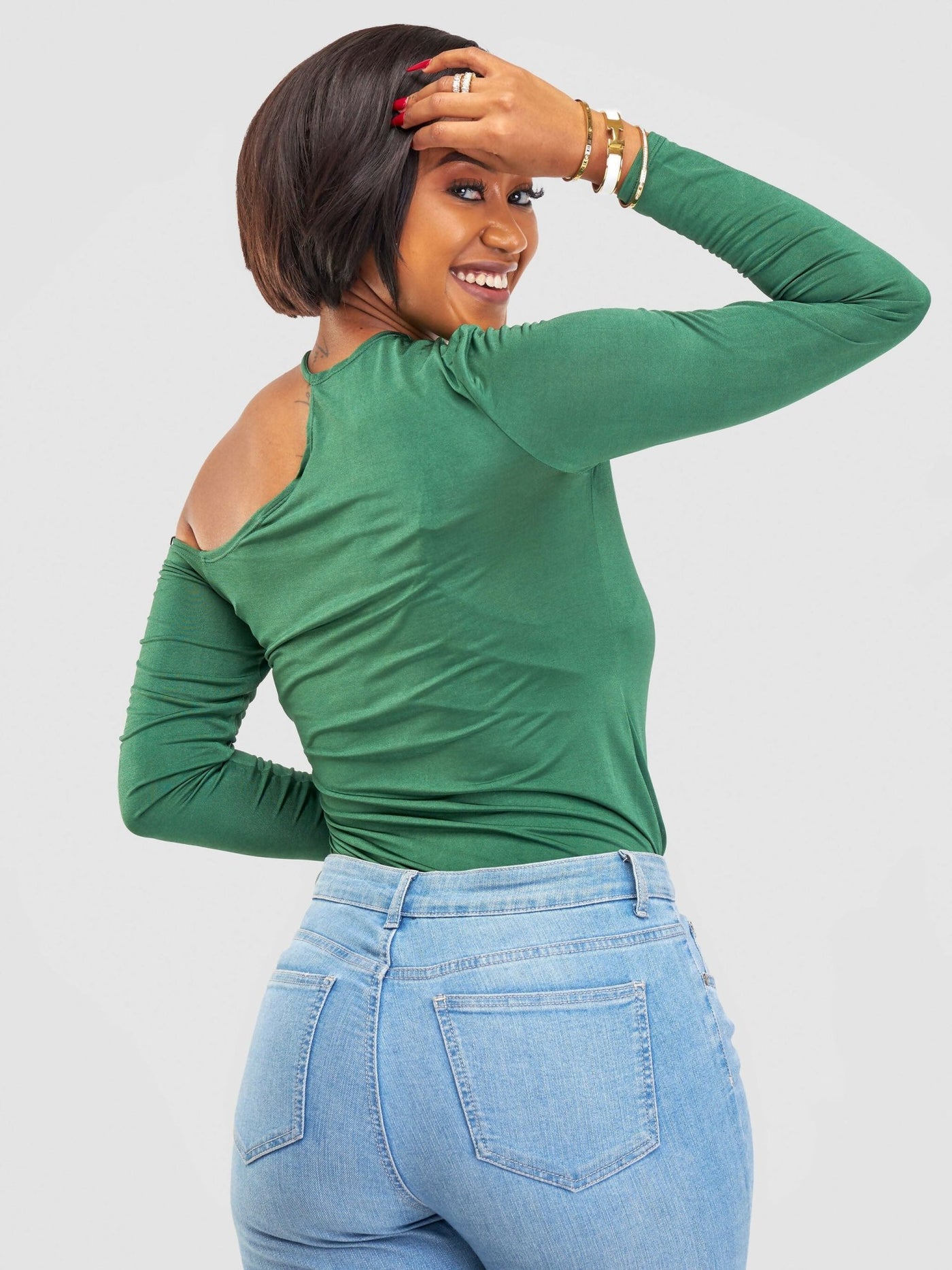 Elsie Glamour Colette Fancy Top - Green - Shopzetu