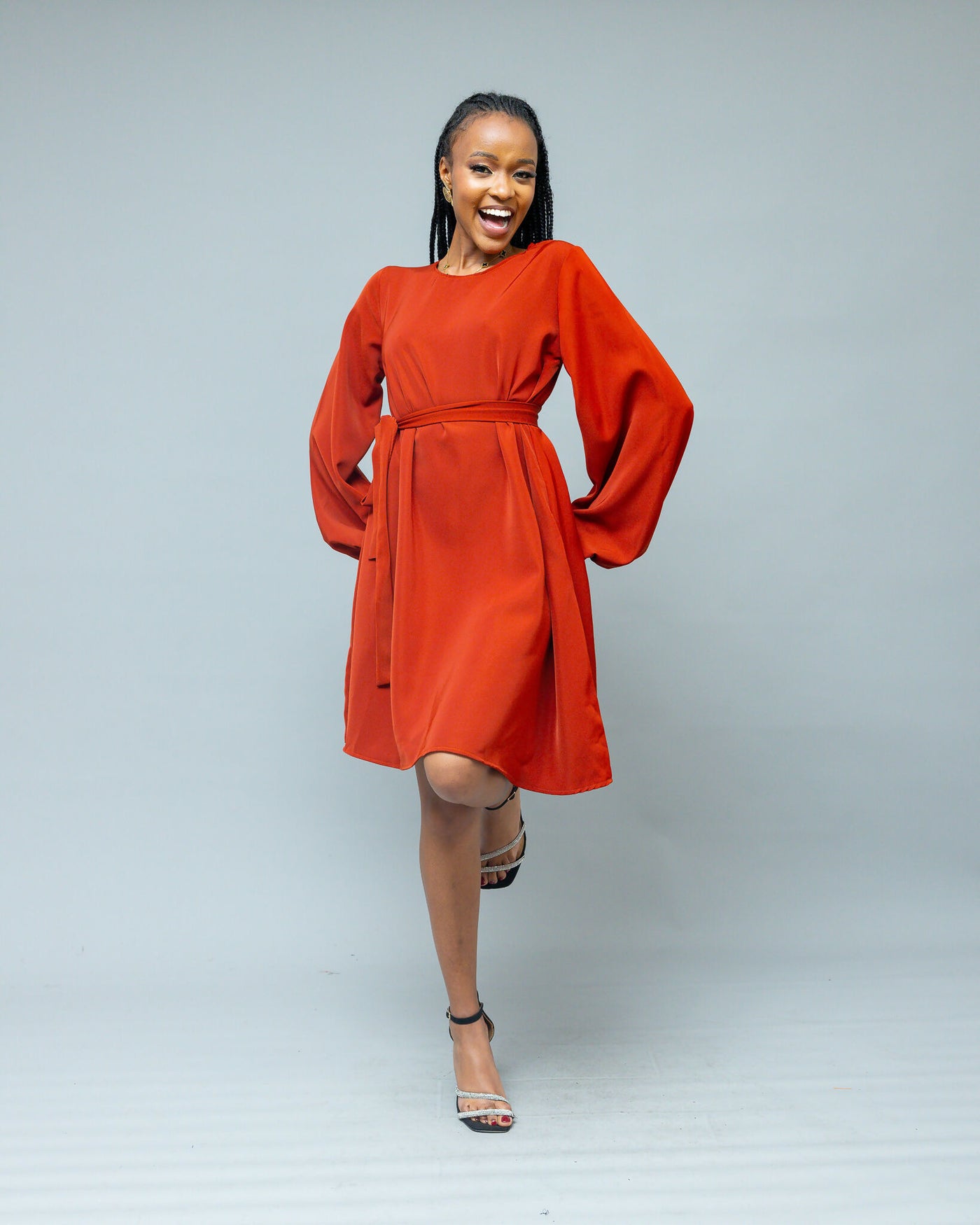 Afriwia Aura Shift Dress - Rust
