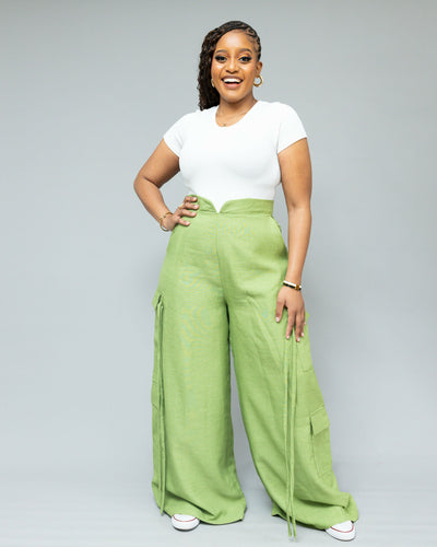 African Yuva Zyrah Cargo Pant - Sage Green