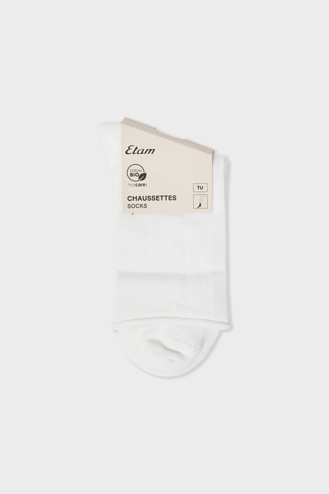 Coton Midi Chaussettes Ecru