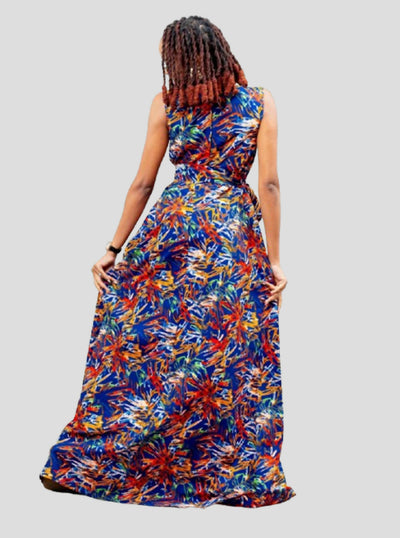 Afriwia Enterprise Khaya Ankara Dress - Floral - Shopzetu