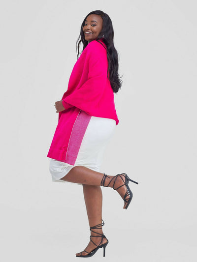 Anel's Knitwear Sassy Shawl Poncho - Hot Pink - Shopzetu