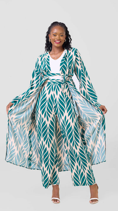 Liliadly Springy Kimono Set - Blue